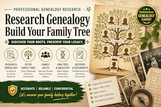 research genealogy, family genealogy, setup family tree, family facts, dna tree