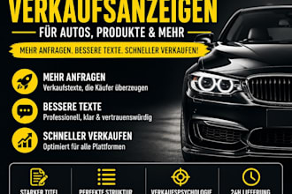 write a professional german sales listing for your car or product