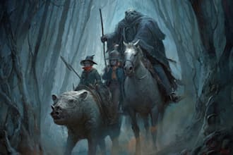illustrate creepy fantasy horror characters for your project