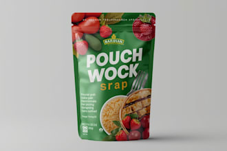 design product packaging box pouch label with mockup