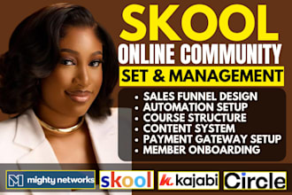 setup skool community, online community manager, circle so mighty network zapier