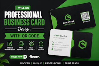 do design professional business card with qr code