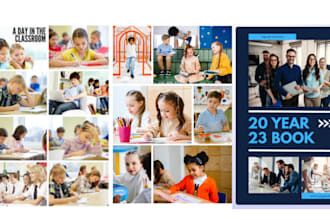 design elementary yearbook, memory book, tribute book photobook graduation book