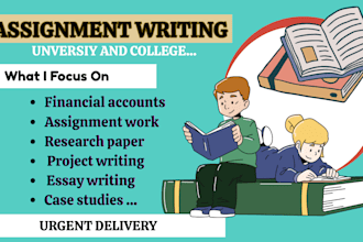 do your assignment, project work, essay writing for college and university