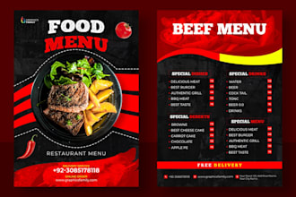 design professional posters, restaurant menus for you