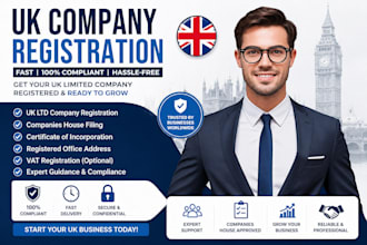 register UK company, ltd formation and business setup with vat support