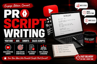 write engaging youtube scripts, video scripts, and sales scripts that covert
