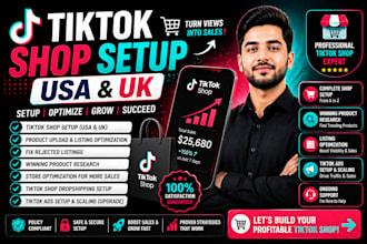 setup tiktok shop USA UK tiktok shop dropshipping store