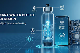 develop smart water bottle pcb with ble app and hydration monitoring