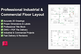 create professional industrial and commercial floor layout using autocad