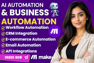 build ai business automation workflows with make com and CRM integration