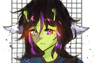 anime headshot of your girl oc