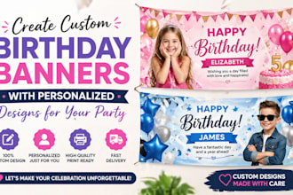 create custom birthday banners with personalized designs for your party