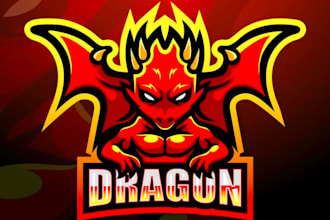 make modern style dragon mascot logo design with 1 day delivery