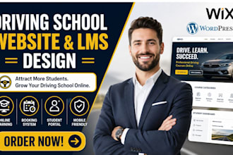 wix wordpress driving school online learning lms educational website design