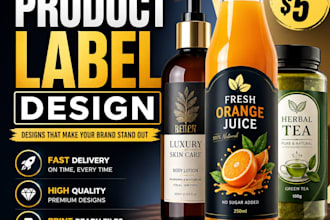 design clean modern product labels for brand