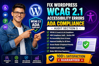 fix wordpress wcag 2 1 accessibility errors, ada compliance, section 508 audit