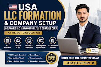 usa llc formation delaware wyoming c corp s corp tax filing llc dissolution