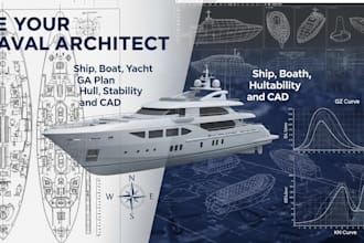 be your naval architect for ship boat yacht ga plan, hull stability, cad design