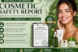 create certified cosmetic safety report with toxicology and compliance review