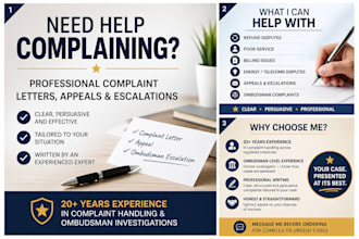 write your UK complaint letter, appeal or ombudsman case