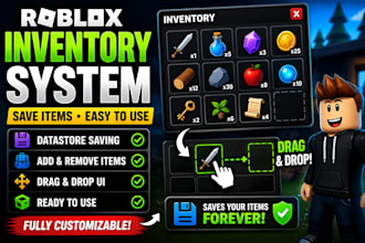 create a roblox inventory system with saving and UI