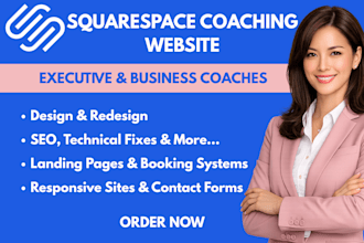 design a premium squarespace coaching website for executive and business coaches