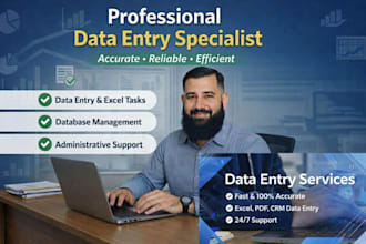 do excel data entry, typing and formulas in 24 hours