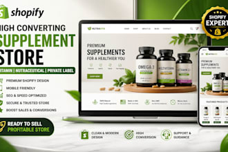 build shopify supplement store vitamin shop nutraceutical private label store