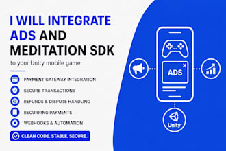 integrate ads  sdk to your unity mobile game