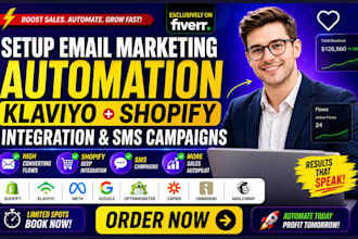 setup email marketing automation klaviyo shopify integration SMS campaigns flow