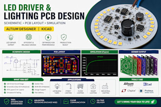 lighting pcb, led driver, schematic and pcb layout in altium or kicad