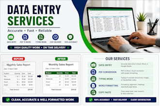 do data entry, PDF to word and typing