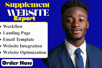 design supplement website health supplement store, nutraceutical website