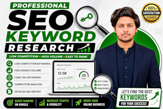 do SEO keyword research, with low competition
