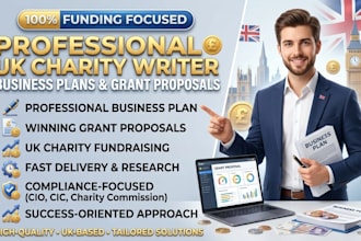 write UK charity business plan and nonprofit grant proposal for funding success