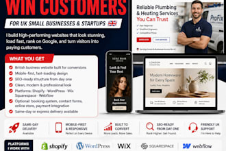 build conversion focused british UK small business shopify wp wix website design