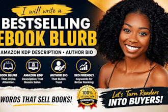 write a bestselling ebook book blurb amazon KDP description author bio