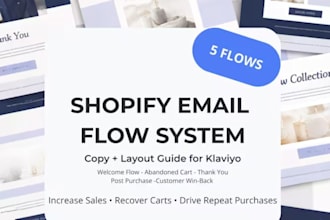 setup klaviyo email marketing, shopify flows and gohighlevel workflows,