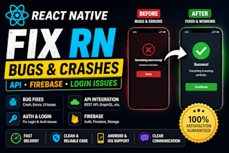 fix react native bugs, crashes, API and login issues