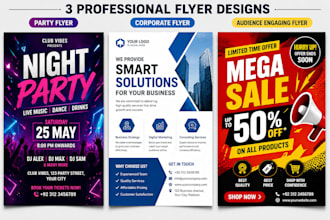 design party flyer,corporate flyer,audience engaging flyer