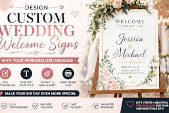 design custom wedding welcome signs with your personalized message
