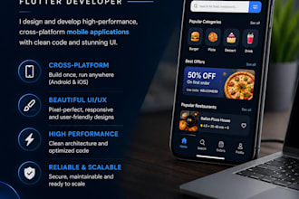 develop professional flutter mobile app for android and ios