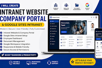 create intranet website, company portal website, google site intranet website