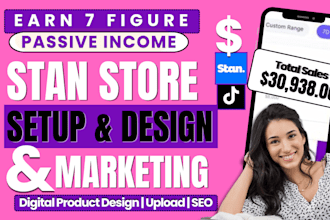 do stan store setup, stan store design or stan store, digital product marketing