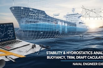 stability hydrostatics analysis buoyancy trim draft calculations naval engineer