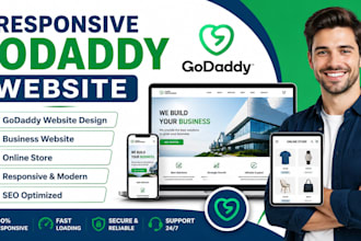 build a responsive godaddy business website and online store