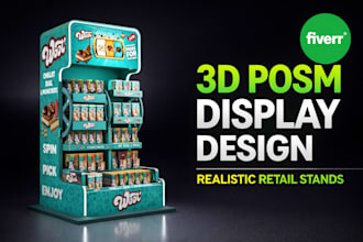 design 3d retail display stand posm kiosk booth