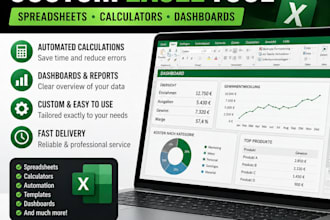 create a custom excel spreadsheet, calculator or dashboard