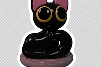 create cute 3d icons and sticker style visuals
